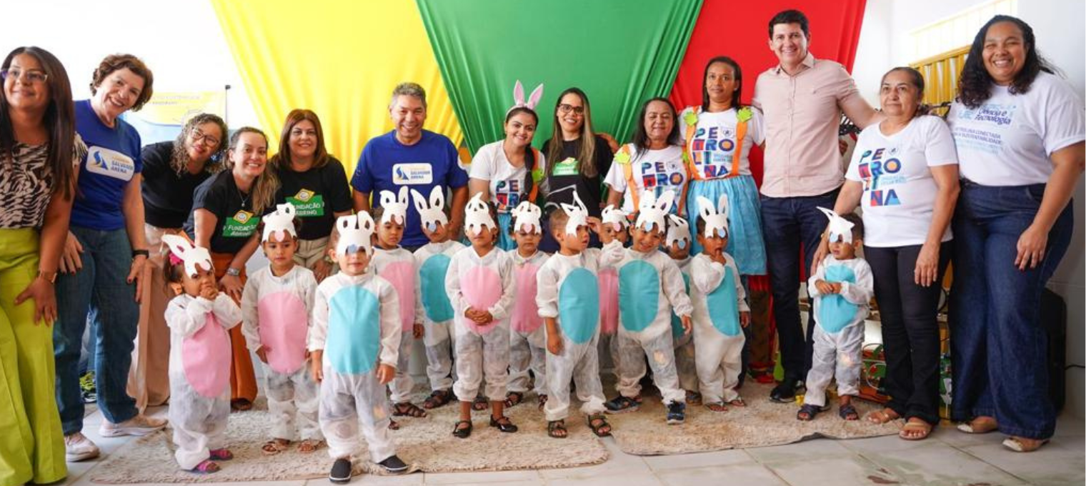 Banner Mais de mil crianças são beneficiadas com ação de reforma de creches, da Fundação Abrinq